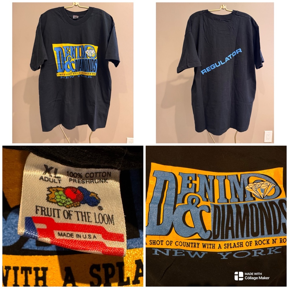 Rare Vintage 90s Defunct Denim & Diamonds NightClub NYC Bouncer/ Staff Tee